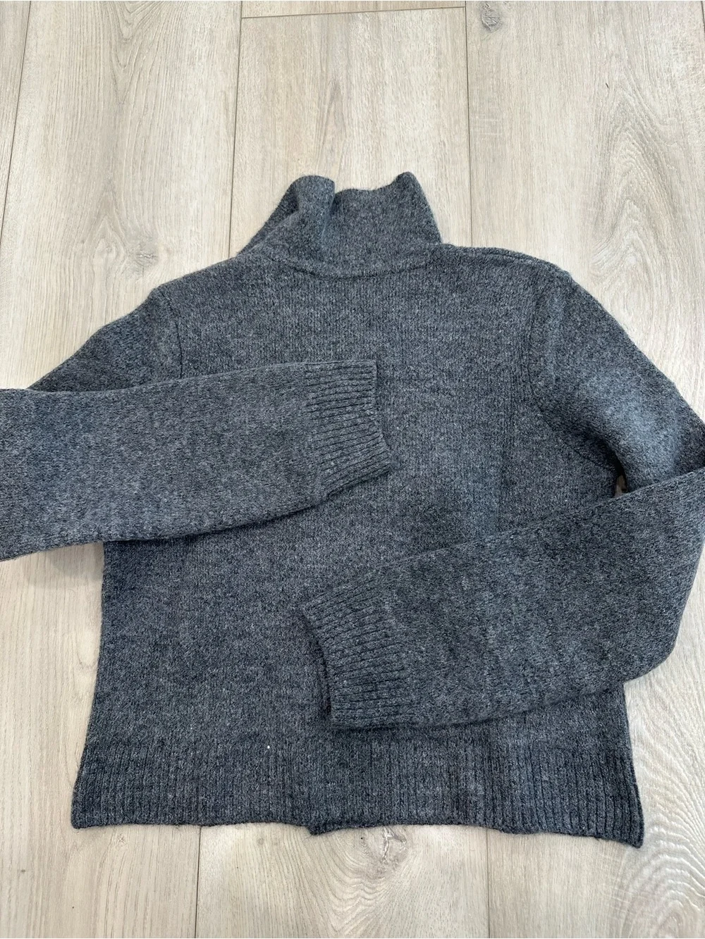 Mango MNG Gray Double Breasted Knit Cardigan Sweater Jacket Size S